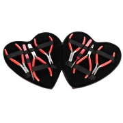 Set of 6 pliers and 2 tools with heart-shaped storage x1