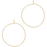 30 mm Hoop Earrings for Decorating - 0.7 mm Wire - Gold-Plated (2-Pack)