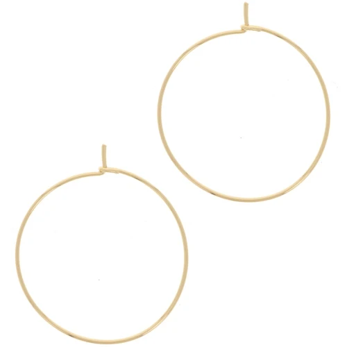 30 mm Hoop Earrings for Decorating - 0.7 mm Wire - Gold-Plated x2