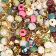 Preciosa Seed Beads 6/0 4 mm - White Mix - Multicolor 20 g