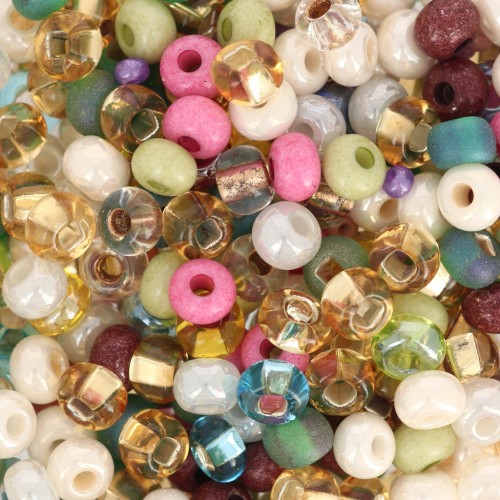 Preciosa Seed Beads 6/0 4 mm - White Mix - Multicolor 20 g