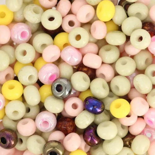 Preciosa Seed Beads 6/0 4 mm - Mix: Khaki, Nude, Yellow x20g