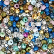 Preciosa Seed Beads 8/0 3 mm - Blue Assortment - Golden x20g