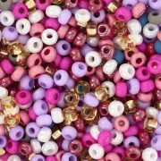 Preciosa Seed Beads 8/0 3 mm - Assorted Purple, Pink, and White - 20 g