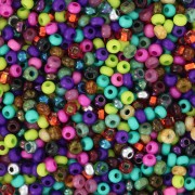Preciosa Seed Beads 11/0 2 mm - Green, Purple, and Pink Mix - 20 g
