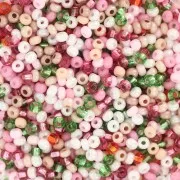 Preciosa Seed Beads 11/0 2 mm - Assorted White, Pink, and Green - 20 g