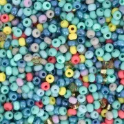 Preciosa Seed Beads 11/0 2 mm - Assorted Turquoise, Green, and Orange - 20 g