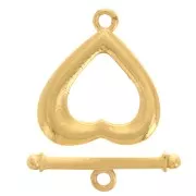 Heart clasp 15x13 mm - 925 Sterling Silver Fine gold plated x1
