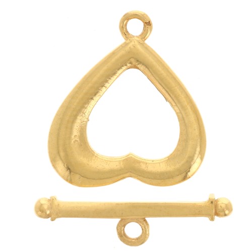 Heart clasp 15x13 mm - 925 Sterling Silver Fine gold plated x1