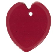 19x16 mm flat heart pendant in imitation gemstone - Hydro Garnet x1