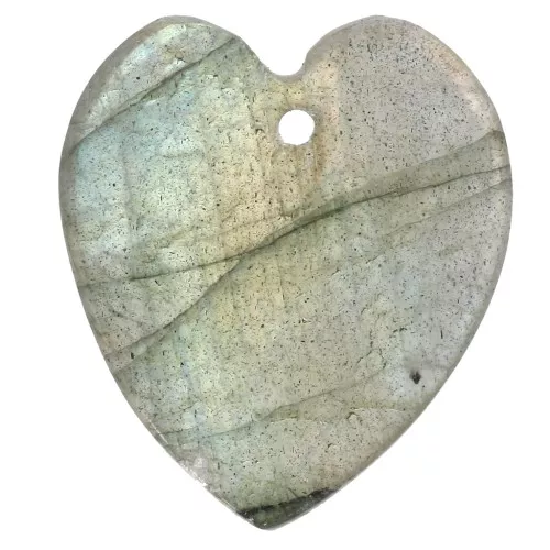 19x16 mm flat heart gemstone pendant - Labradorite x1