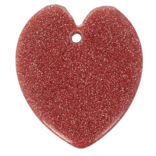 Flat heart pendant 19x16 mm Gold Stone - imitation sunstone x1