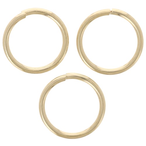 Round open rings 7x0.7 mm - Gold-plated 3 microns x4