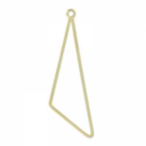 Pendant triangle 58 mm fine Gold plated satin x1