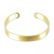 16 cm Oval Bangle with 2 Holes - Satin-Finish Fine gold plated x1