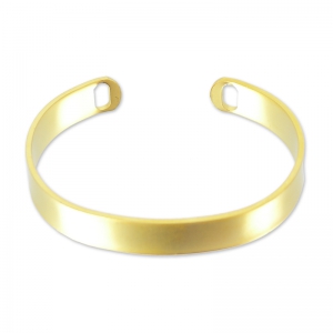 Oval bracelet jonc 2 holes 16cm gold tone satiné HQ x1
