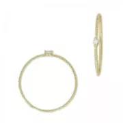 Textured ring with zirconium oxide 18 mm Crystal/fine gold plated x1