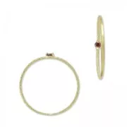 Textured ring with zirconium oxide 18 mm Fuchsia/fine gold plated x1