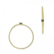 Textured ring with zirconium oxide 18 mm emerald green/fine gold plated x1