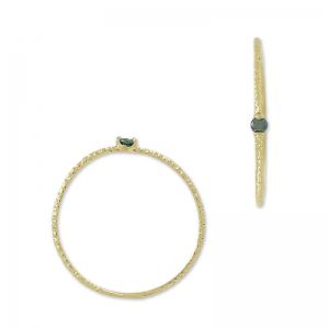 Textured ring with zirconium oxide 18 mm emerald green/fine gold plated x1