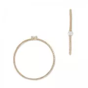 Textured ring with zirconium oxide 18 mm Crystal/gold tone rose HQ x1