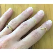 Textured ring with zirconium oxide 18 mm Crystal/gold tone rose HQ x1