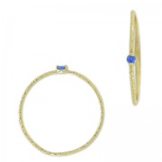 Textured ring with zirconium oxide 18.5 mm Blue Saphir/ fine gold platedx1