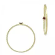 Textured ring with zirconium oxide 18.5 mm Fuchsiafine gold plated x1