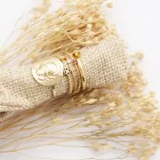 Textured ring with zirconium oxide 18.5 mm Fuchsiafine gold plated x1