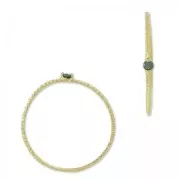 Textured ring with zirconium oxide 18.5 mm emerald green/fine gold plated x1