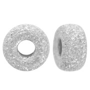4x2mm 925 Silver diamond-cut Rondelle beads x10