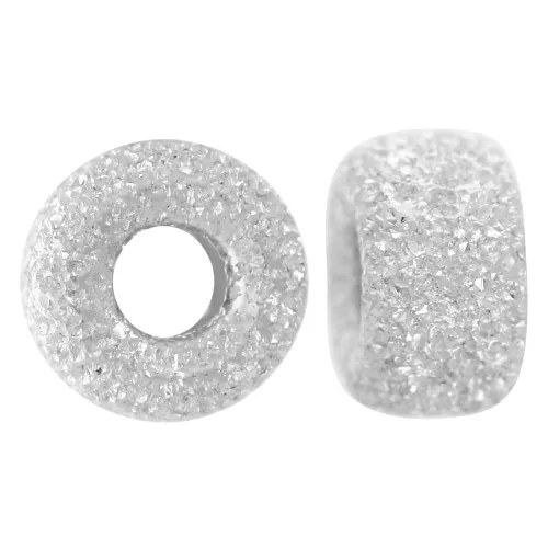 Rondelle beads Heishi diamond-cut 5x3 mm - 925 Sterling Silver x5