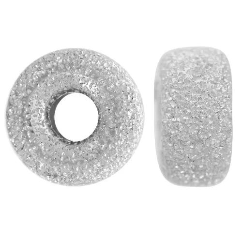 Rondelle beads Heishi diamond-cut 6x3 mm - 925 Sterling Silver x5