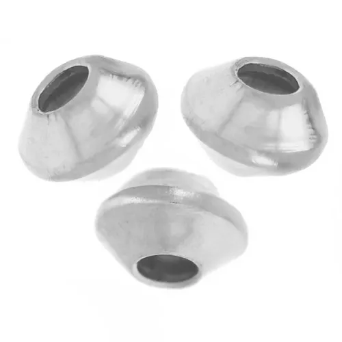 Flattened bicone beads 3x2 mm - 925 Sterling Silver x25