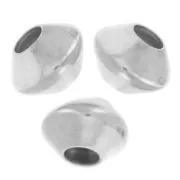Beads flattened bicones 4x3 mm - 925 Sterling Silver x15