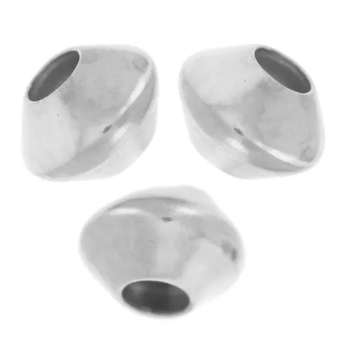 Beads flattened bicones 4x3 mm - 925 Sterling Silver x15