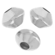 Flattened bicone beads 6.5x5 mm - 925 Sterling Silver x5