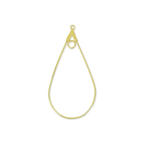 Drop earring holders one hoop 44x23 mm gold-plated x2