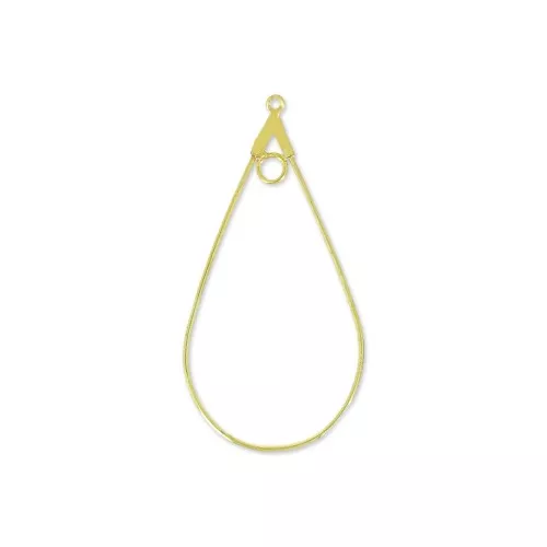 Drop earring holders one hoop 44x23 mm gold-plated x2