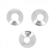 bead cap smooth 3mm silver tone x20