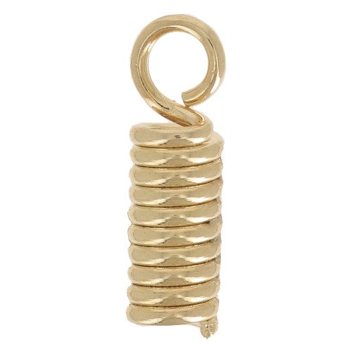 1.8mm Spring ferrules for wire and cord - Gold Tone x10