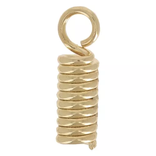 1.8mm Spring ferrules for wire and cord - Gold Tone x10