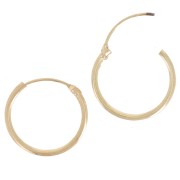 Mini hoop earrings 12 mm - Thread 1.3 mm - Gold x2|raw }}