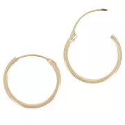 Mini hoop earrings 12 mm - Thread 1.3 mm - Gold x2