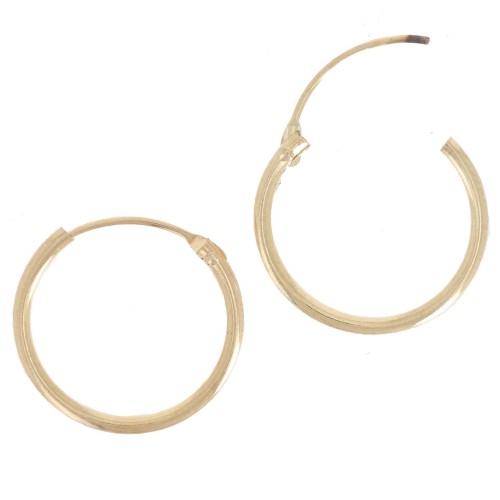 Mini hoop earrings 12 mm - Thread 1.3 mm - Gold x2