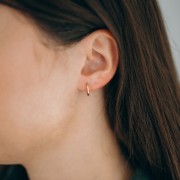 Mini hoop earrings 12 mm - Thread 1.3 mm - Gold x2