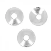 bead cap smooth 4mm silver tone x20
