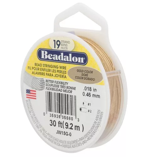 0.46mm 19 strands cable wire - Beadalon - Gold x9.2m