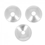 bead cap smooth 5mm silver tone x10