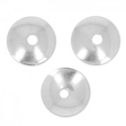 bead cap smooth 6mm silver tone x10|raw }}